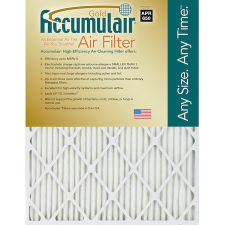 Pleated Air Filter, 11.88 X 16.88, 4 Pack